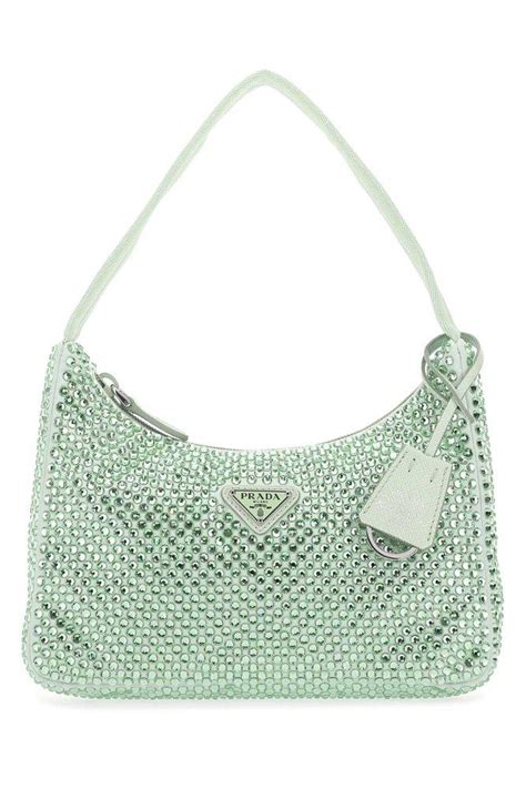 prada crystal bag green